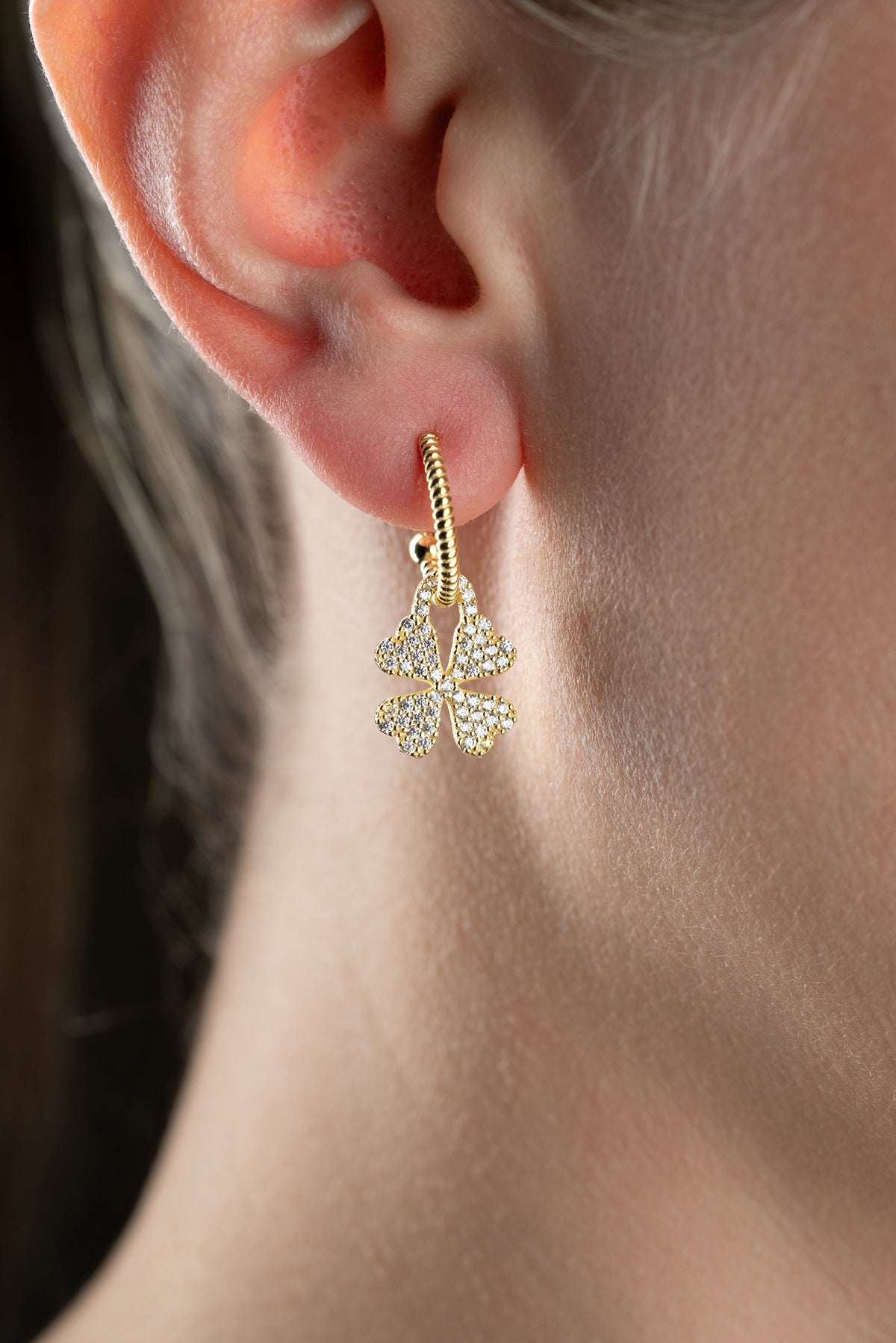 Boucles d'oreilles avec des calculs avec des pierres