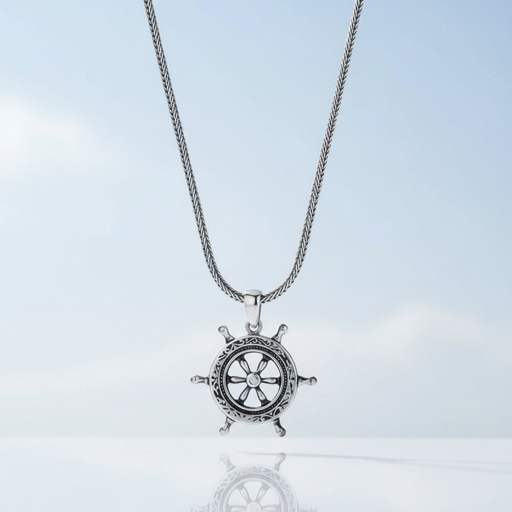 By LYDIAN Collier en argent avec pendentif gouvernail BLYDK083