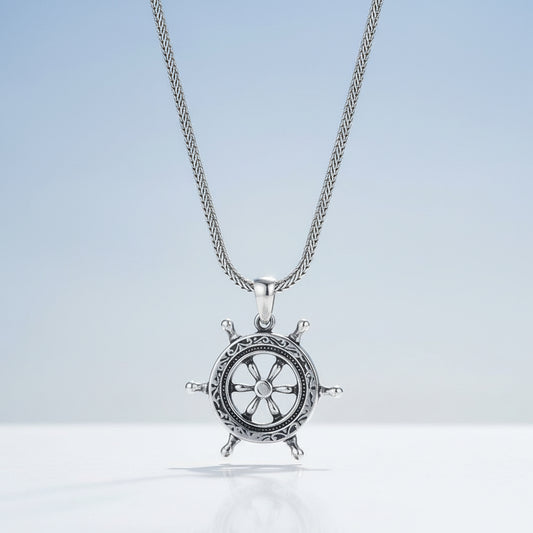 By LYDIAN Collier en argent avec pendentif gouvernail BLYDK083