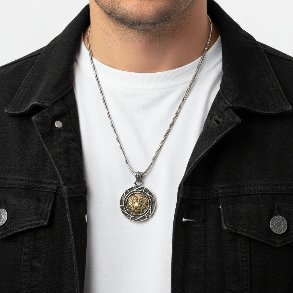 Collier Homme Pendentif Chaîne Lion BLYDK322