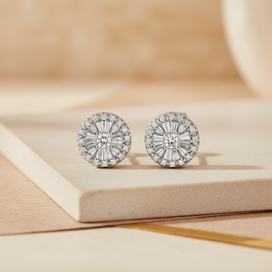 Bouchons d'oreille en argent de 11 mm, occupés avec des zirconies blanches