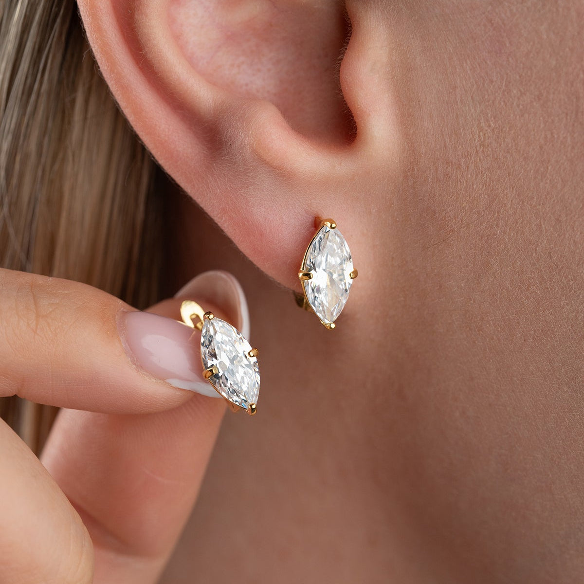 Marquise Oorbellen met Zirkonia | 925 Zilver