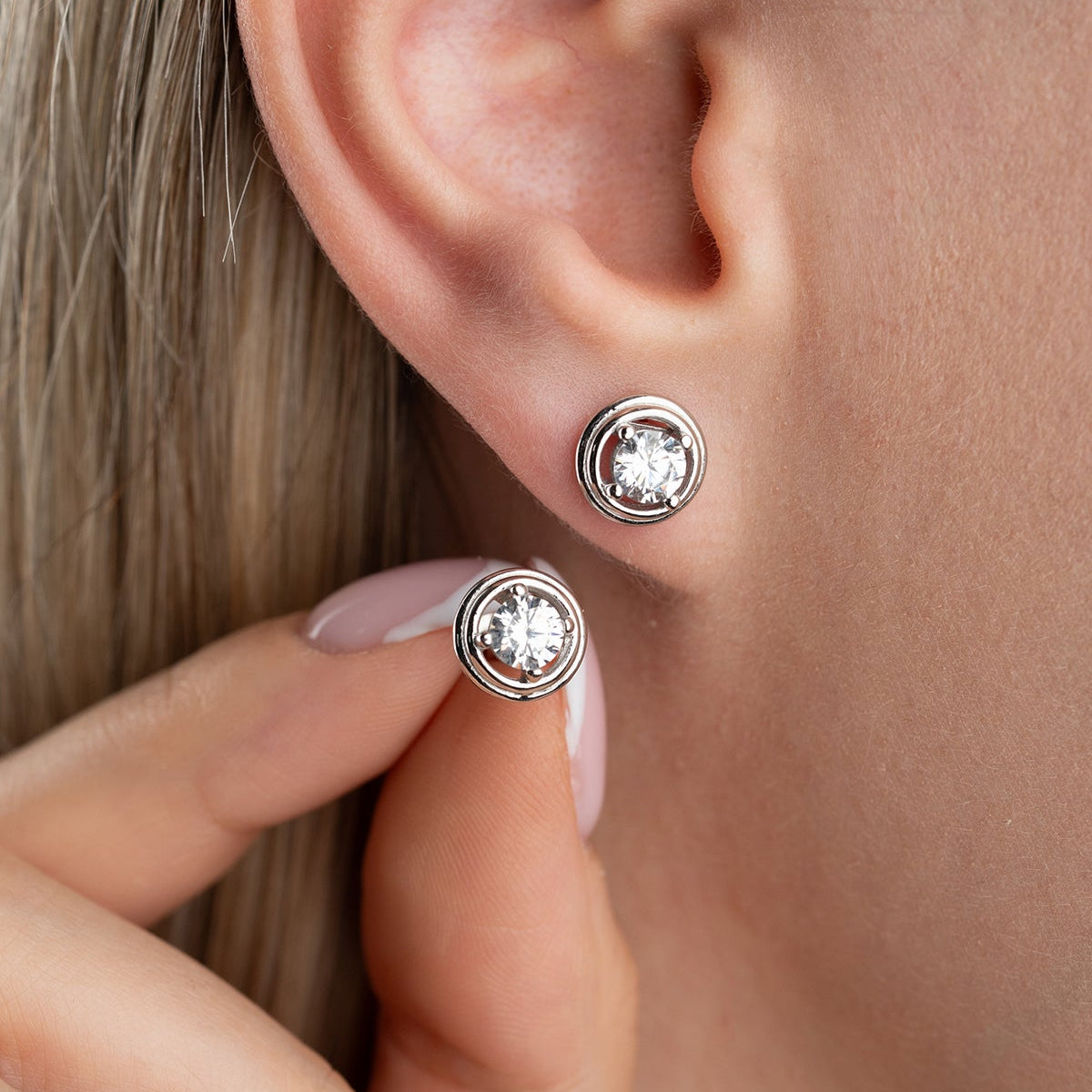 Ronde Oorbellen met Zirkonia | 925 Zilver
