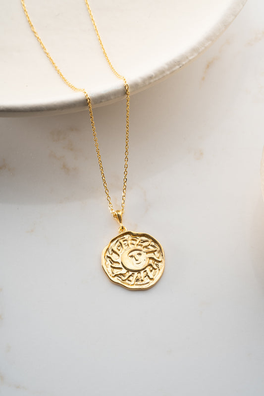 Zon & Maan Ketting – 925 Zilver – Verguld