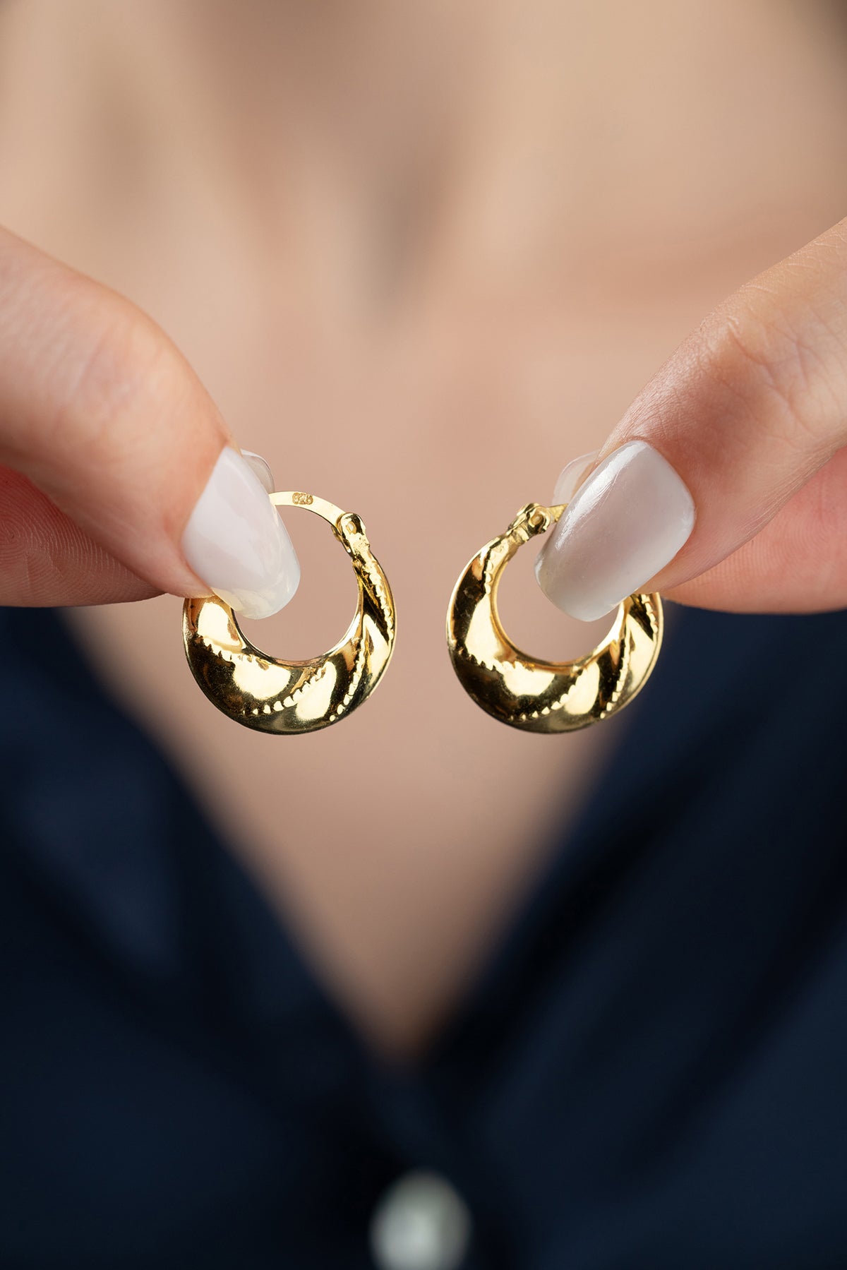 Boucles d'oreilles cerceaux ondulées