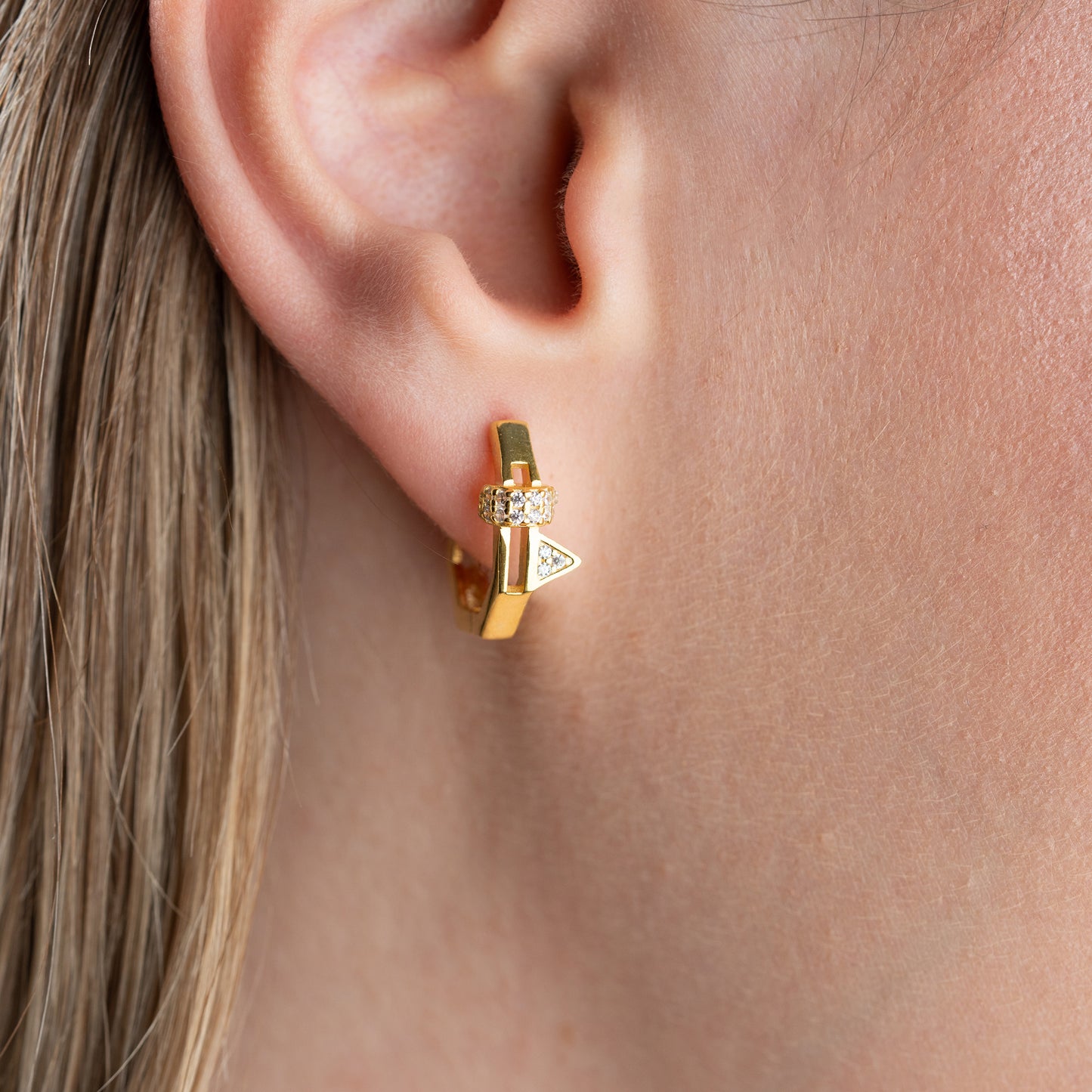 ÉLAN Geometrische Zirkonia Oorbellen | 925 Zilver