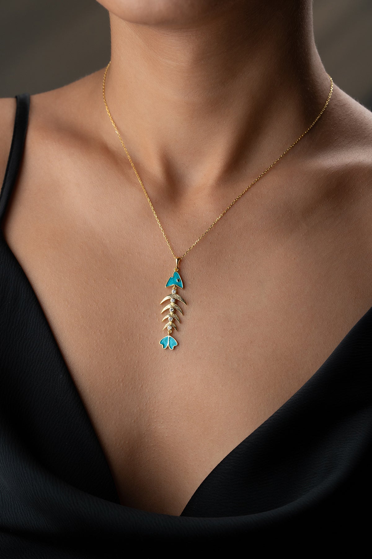 Visgraat Ketting - 925 Zilver Verguld