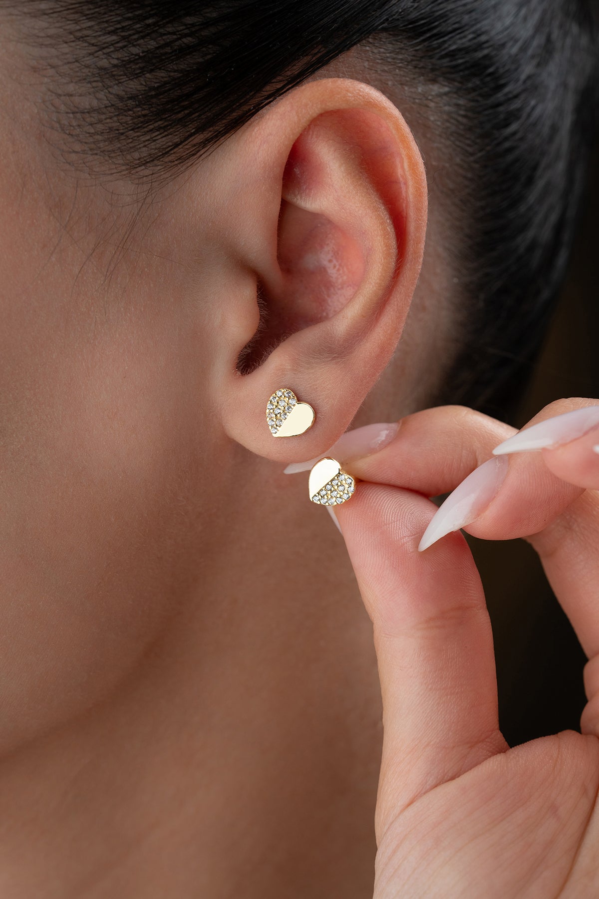 Boucles d'oreilles minimalistes en forme de cœur