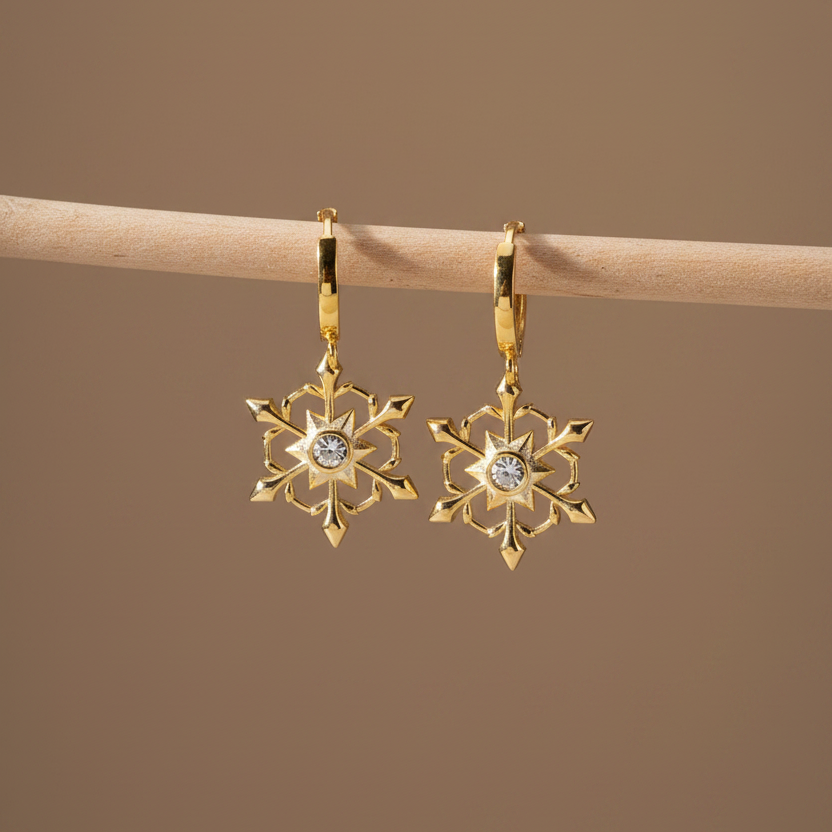 Boucles d'oreilles avec pendentif en forme d'étoile