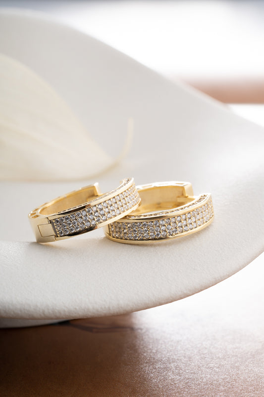 Creolen Met Zirkonia – 925 Zilver – Verguld