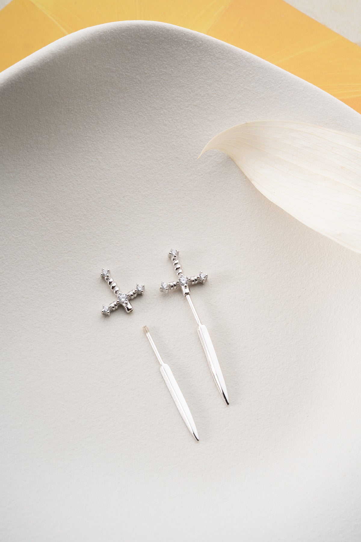 Boucles d'oreilles en argent avec des pierres en zircone