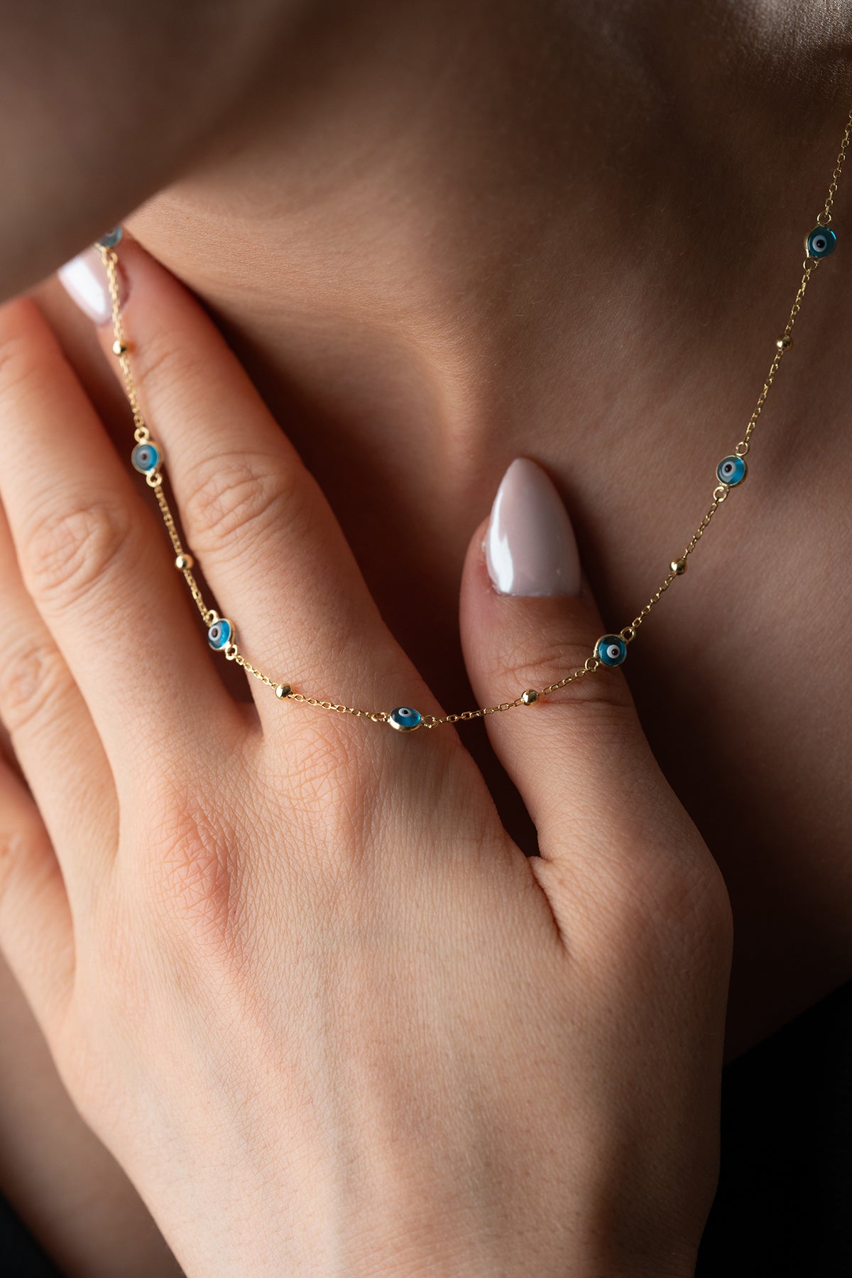 Collier - 925 argent sterling - Aura bleue