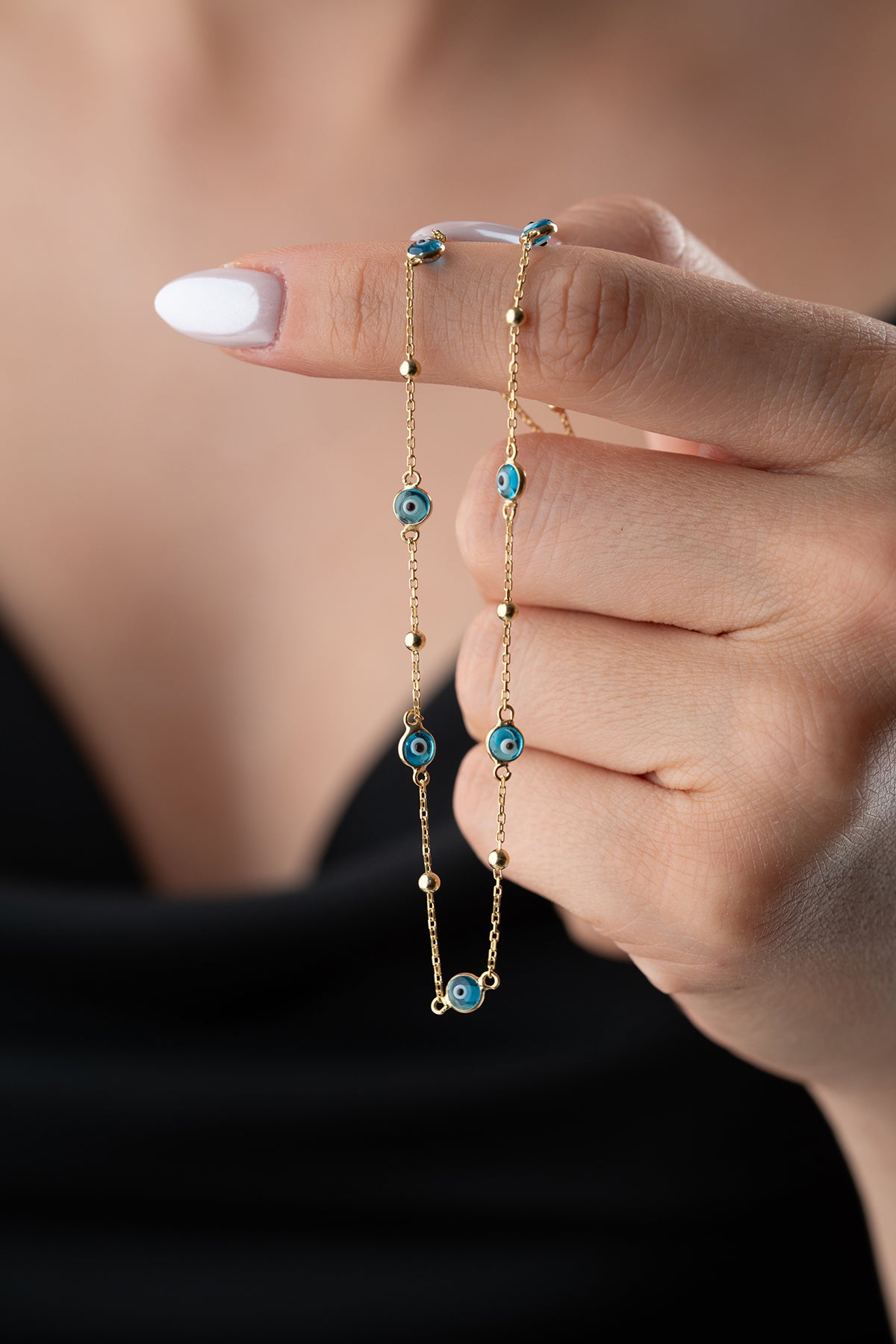 Collier - 925 argent sterling - Aura bleue