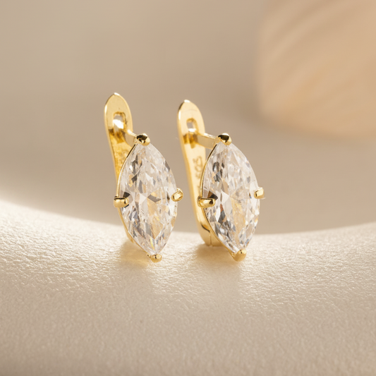 Marquise Oorbellen met Zirkonia | 925 Zilver
