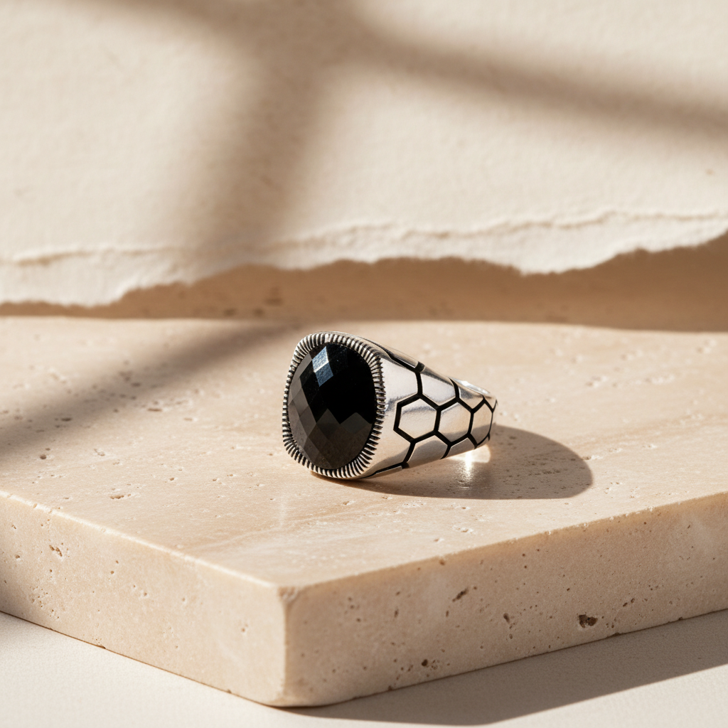 Zwarte Zirkonia Herenring | 925 Zilver