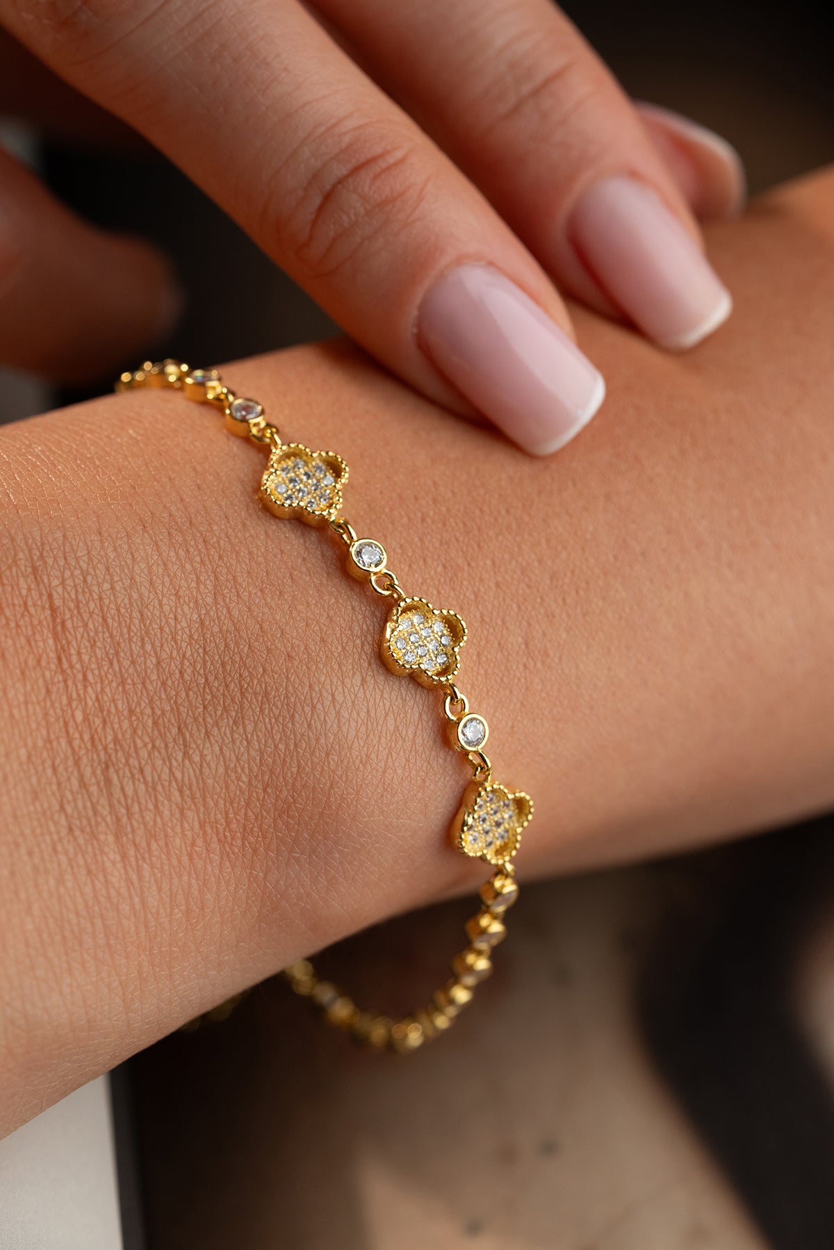 Klaver Armband met Zirkonia | 925 Zilver