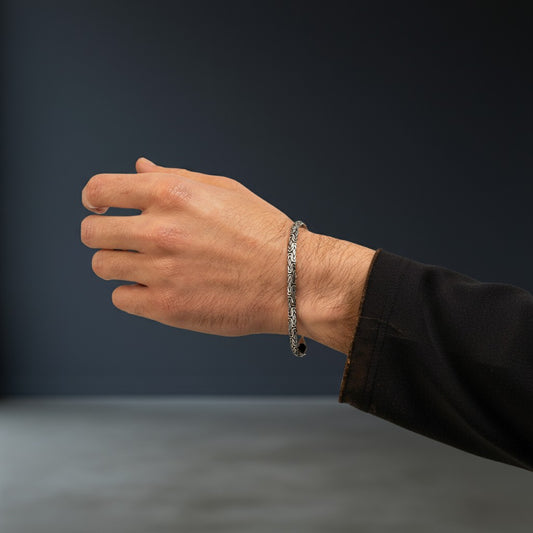 Bracelet à maillons royaux en argent sterling 925 (5 mm - 21 cm)