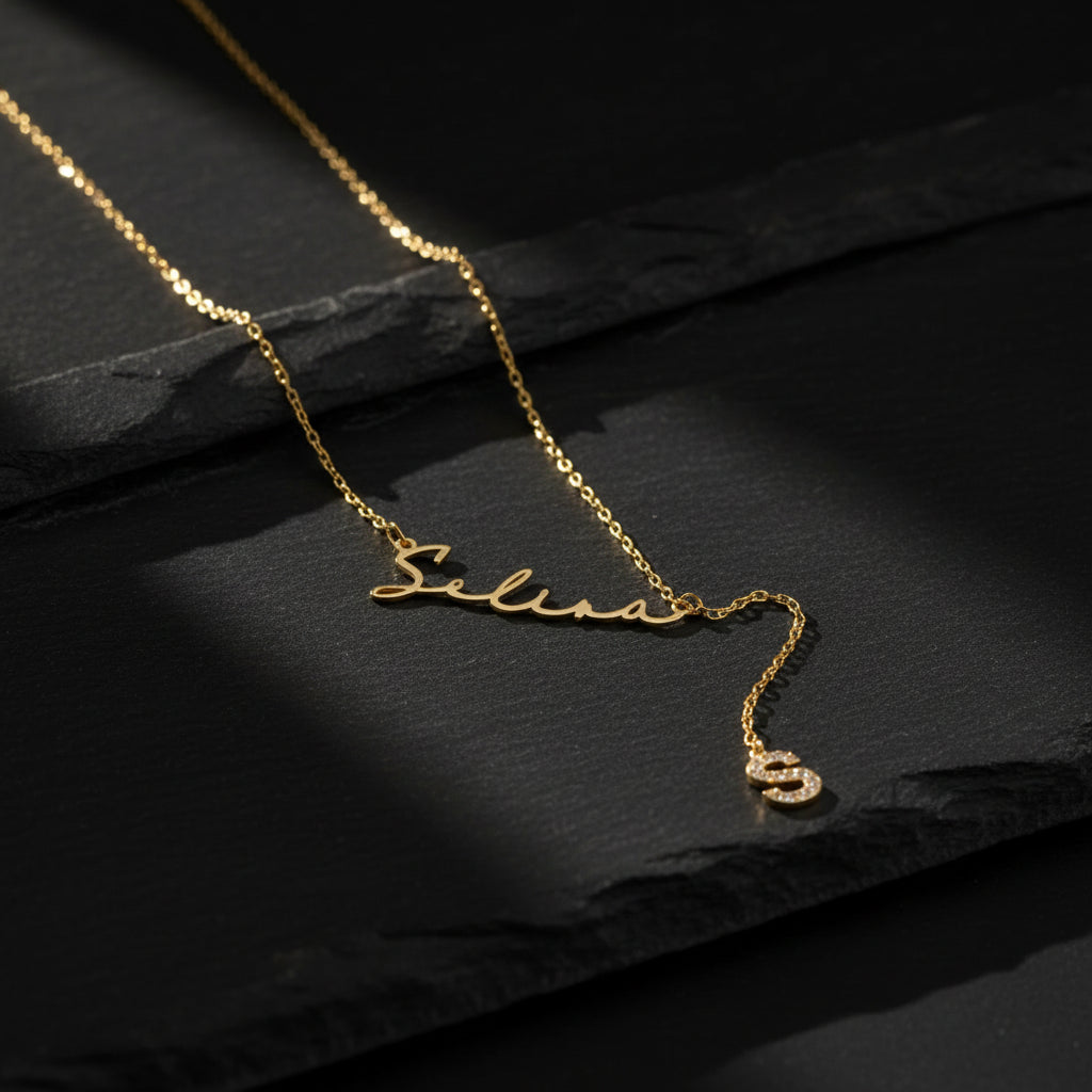 Nom personnel Ketting - 925 Silver - Gilded