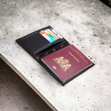 Porte-passeport en cuir noir BLW112_S