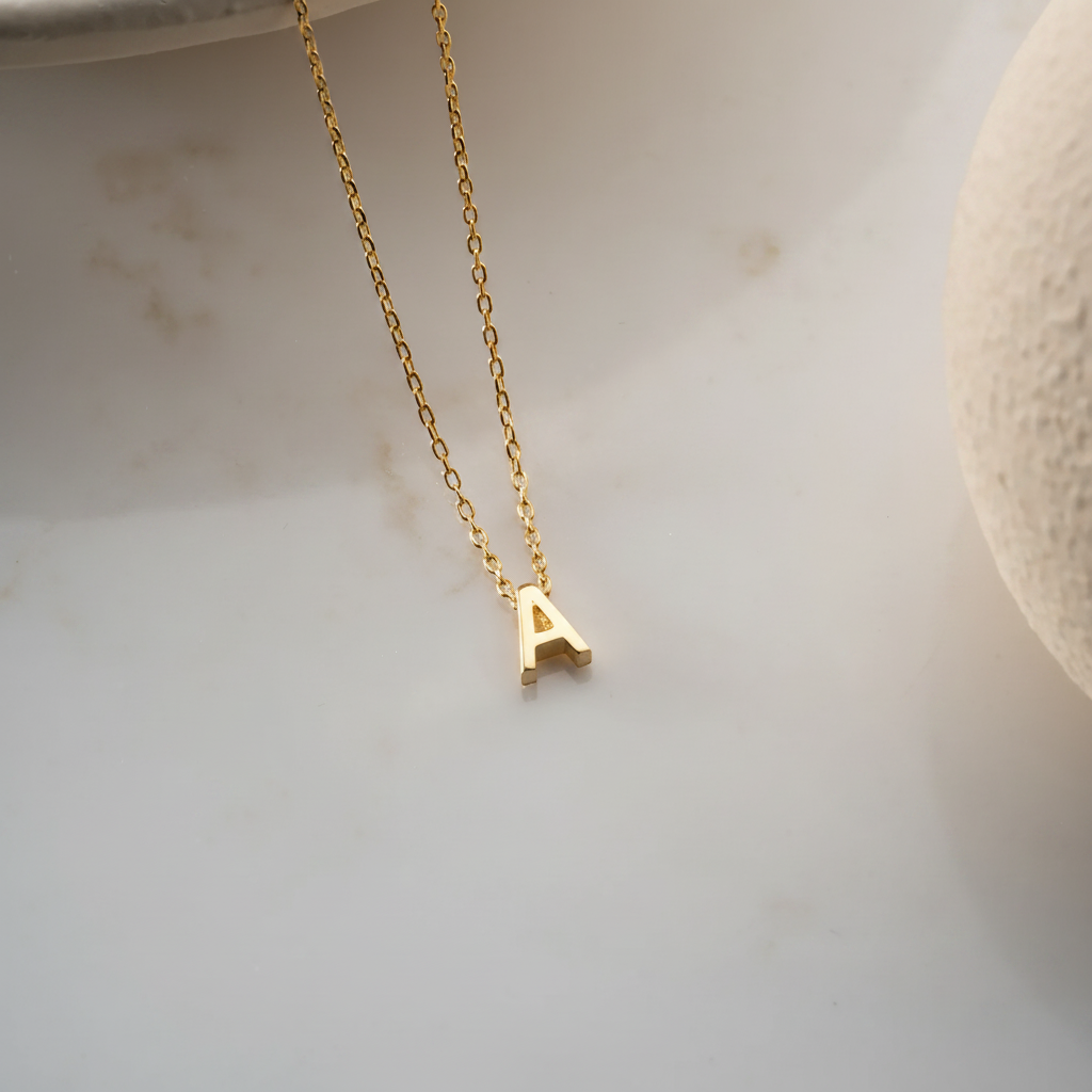 Chaîne de lettres minimalistes - 925 argent sterling
