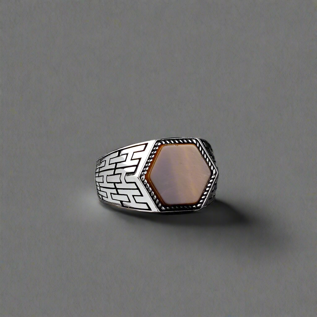 Bague pour homme en argent 925 avec pierre oeil de tigre