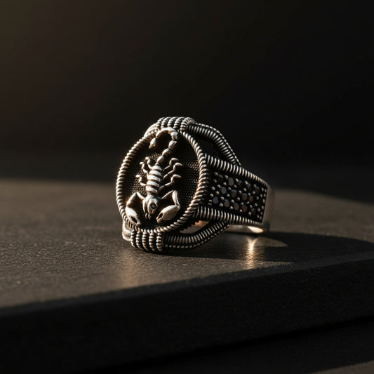 Bague en argent pour homme Scorpion