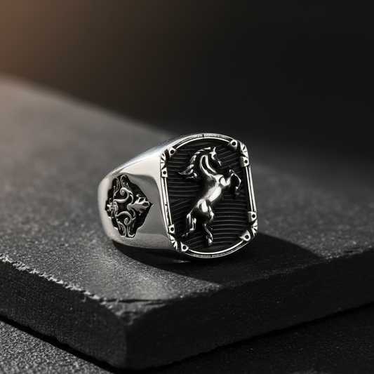 Chevalière Cheval en Argent