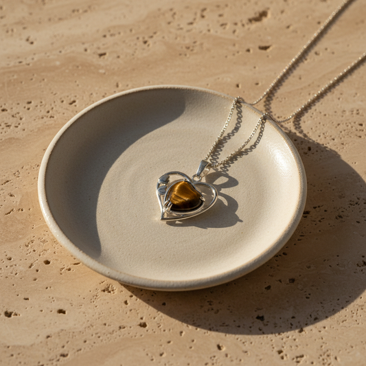Tiger Eye Heart Pendant Gemstone