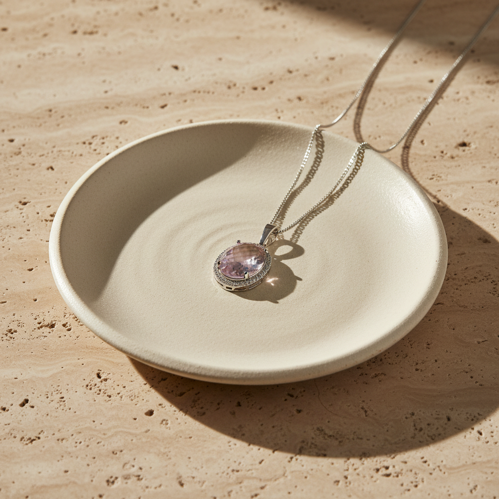 Pendentif en pierre naturelle en quartz rose