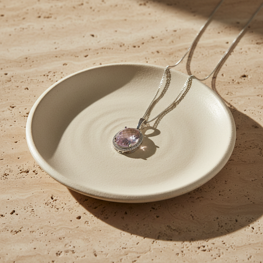 Pendentif en pierre naturelle en quartz rose