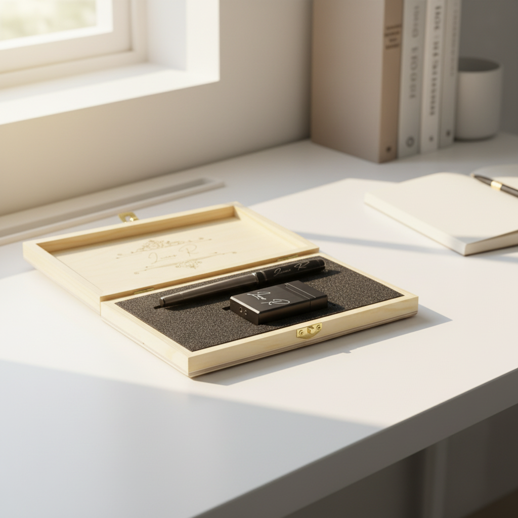 Stylo roller personnalisé & Coffret cadeau briquet