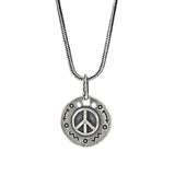 Collier pour homme en argent 925 avec pendentif paix ARLNM012