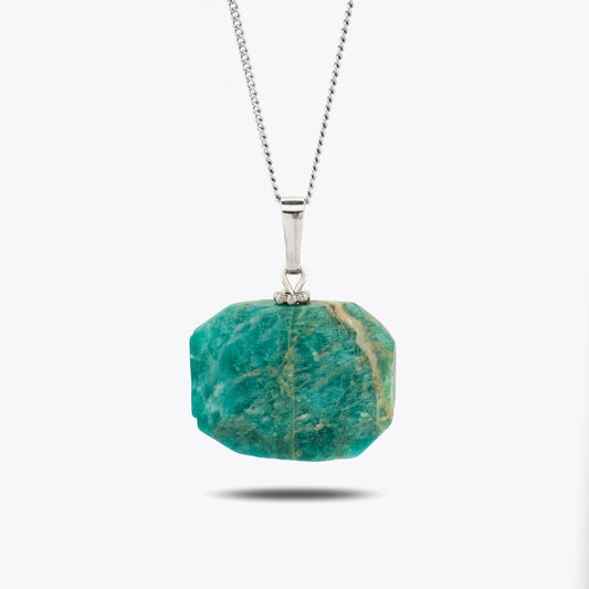 Pendentif amazonite avec chaîne