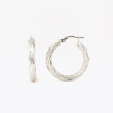Boucles d'oreilles créoles en argent 925 - 28 mm BLARW002