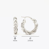 Boucles d'oreilles créoles en argent 925 - 20 mm BLARW008