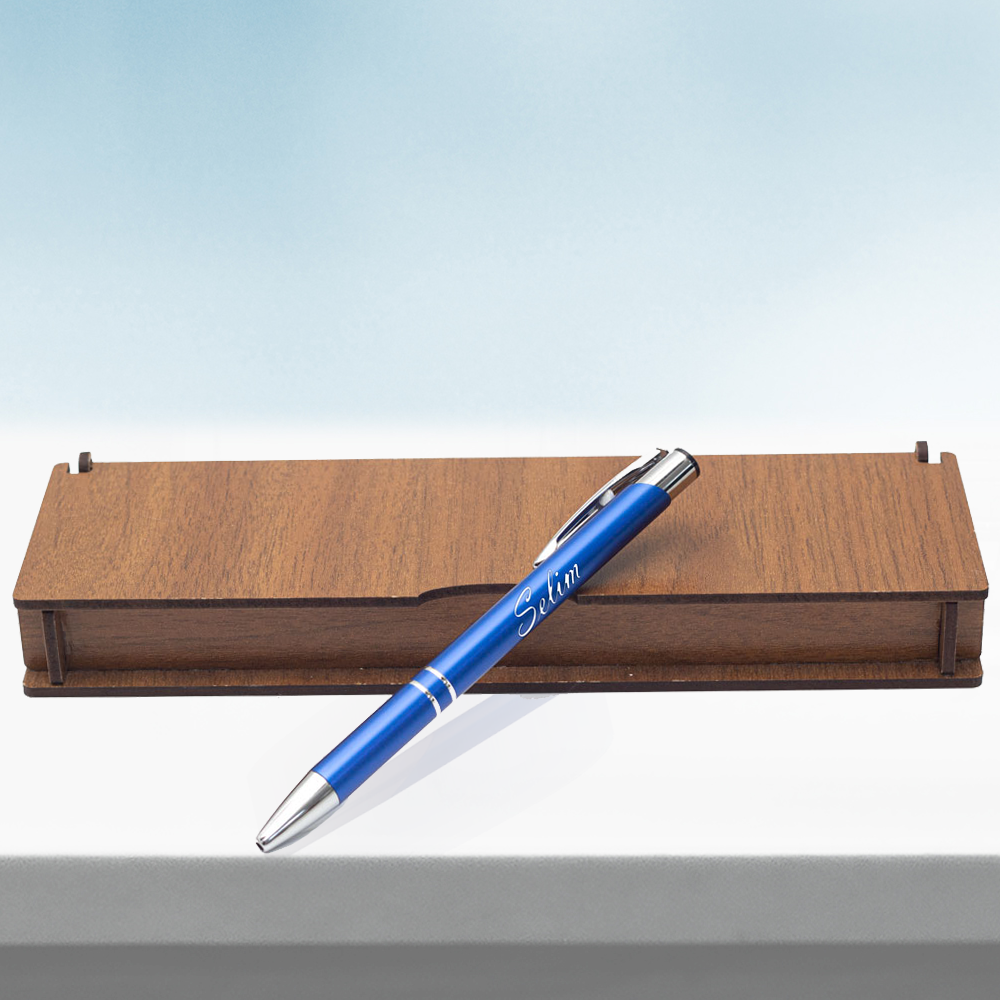 Ensemble de stylos personnalisés - ensemble d'écriture avec boîte en bois gravée BLP2002