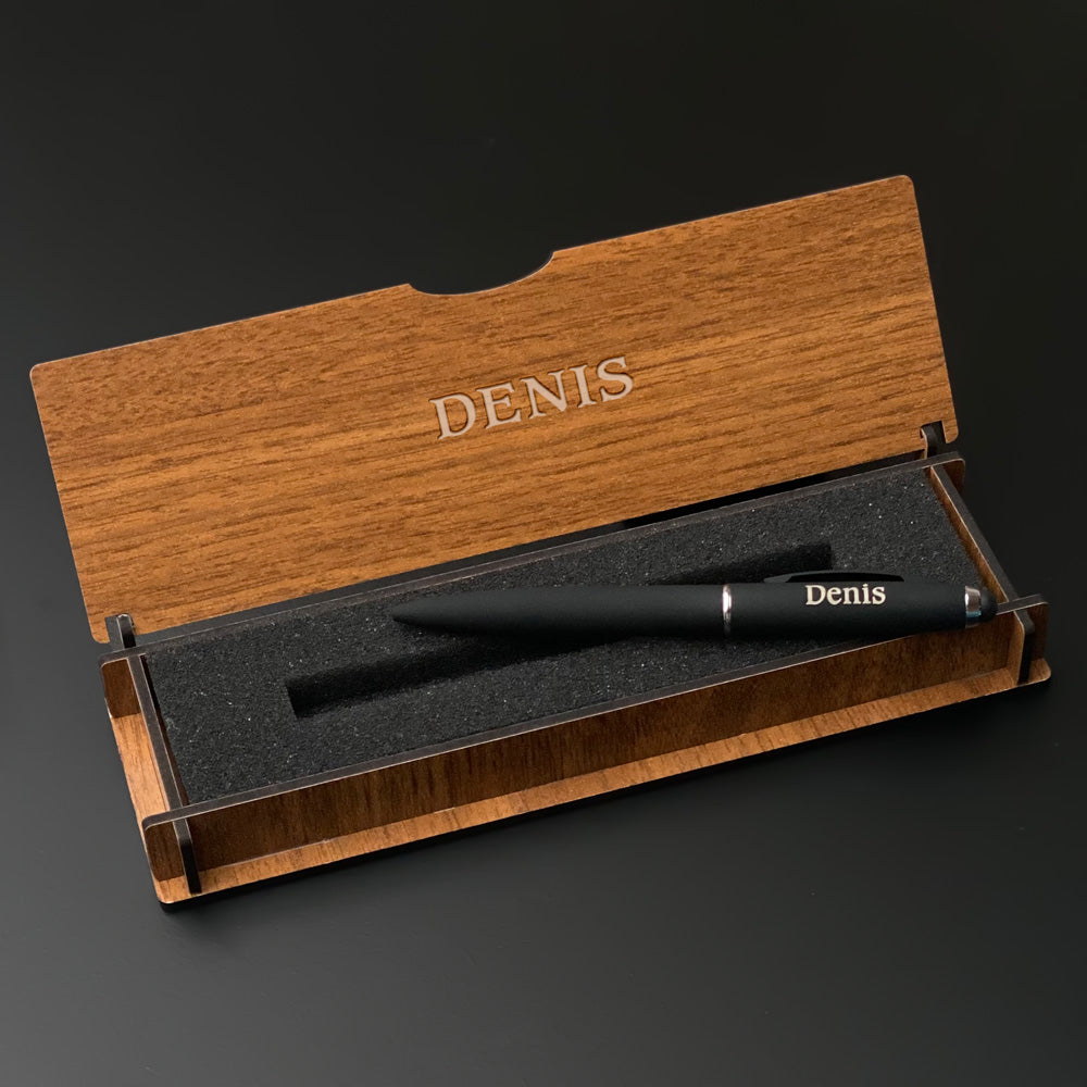 Ensemble de stylos personnalisés - Ensemble d'écriture avec boîte en bois gravée BLP22670