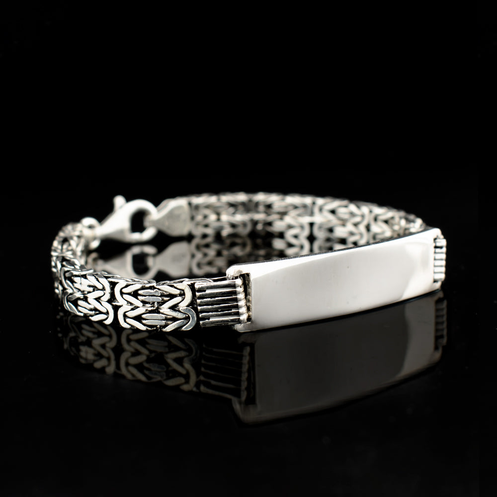 Bracelet homme en argent maille king avec prénom