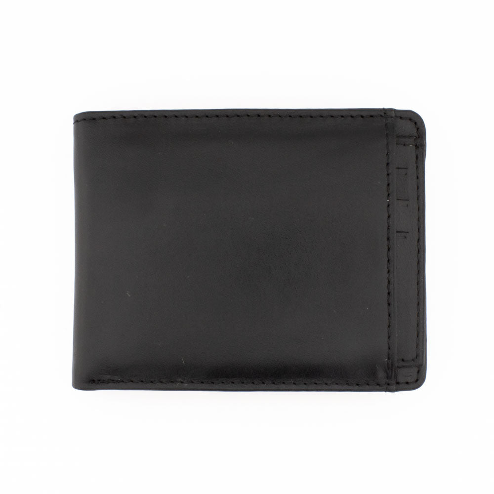 Portefeuille en cuir noir avec porte-cartes Gravure BLW1320-S