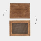 Portefeuille en cuir marron avec gravure porte-cartes BLW1320-K