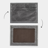 Portefeuille en cuir gris avec gravure porte-cartes BLW1320-G