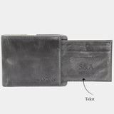 Portefeuille en cuir gris avec gravure porte-cartes BLW1320-G