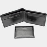 Portefeuille en cuir noir avec porte-cartes Gravure BLW1320-S