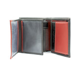 Portefeuille en cuir noir et rouge BLW153_51