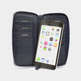 Portefeuille Smartphone en cuir bleu avec 16 compartiments BLW3016-L
