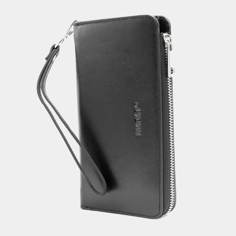 Portefeuille en cuir pour smartphone Noir BLW3034-S