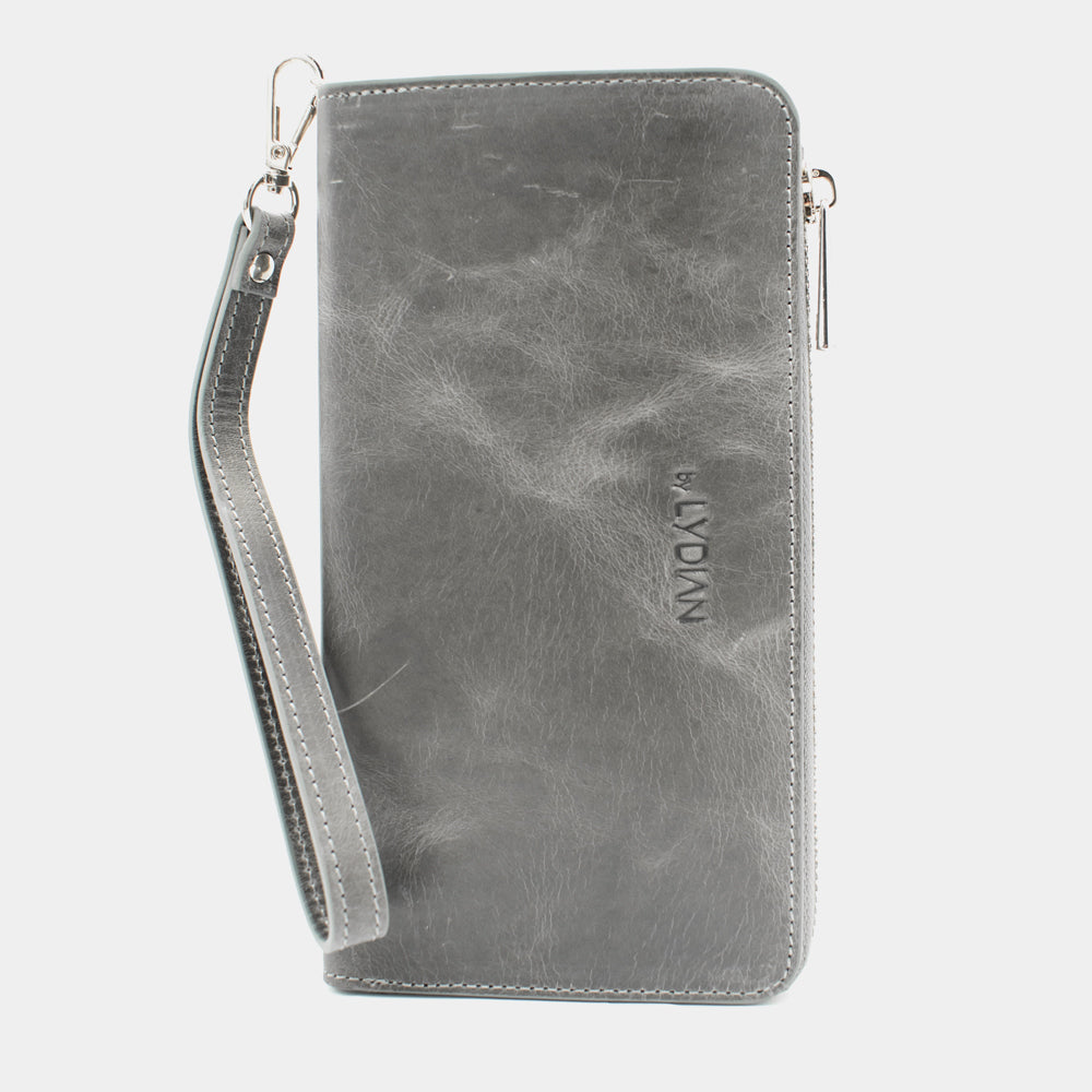 Portefeuille en cuir pour smartphone Gris BLW3034-G