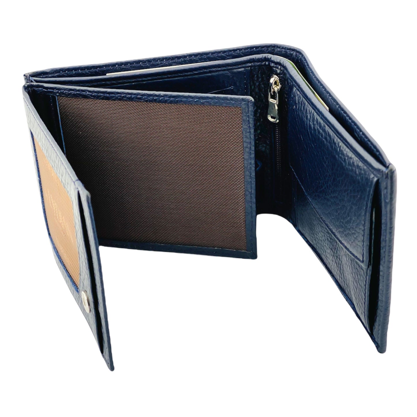 Portefeuille en cuir bleu foncé BLW050-L
