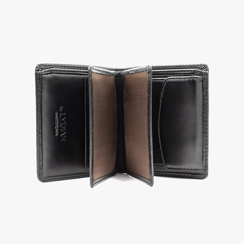Portefeuille en cuir noir BLW703-S