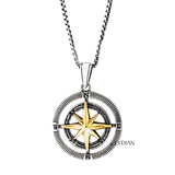 Collier pour homme avec pendentif boussole en argent sterling